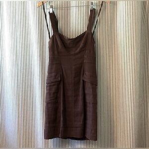 Linen blend Brown Sleeveless Jumper